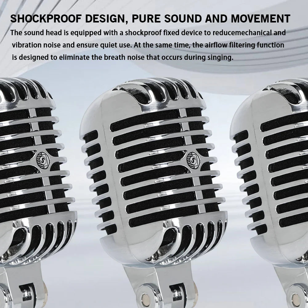 LEUS LAC50-55SH Professional Wired Vintage Microphone – Dynamic Vocal Mic for Live Performance & Karaoke