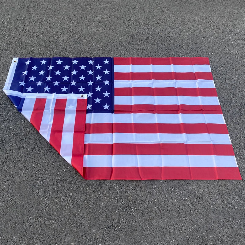 150x90cm Double-Sided USA Flag Banner – High-Quality Polyester with Grommets, American Flag