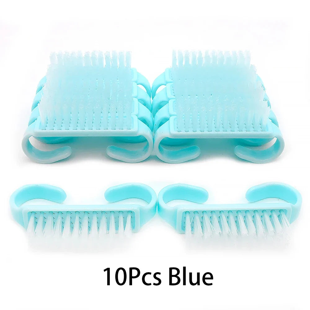 10/20/50/100pcs Nail Cleaning Brush Set - Handle Grip Fingernail Scrubber Tools for Men & Women Manicure Care