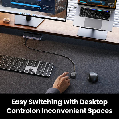 UGREEN USB 3.0 KVM Switch –  4 Devices Sharing Switcher for Keyboard, Mouse & Printer Control, High-Speed USB Hub Selector