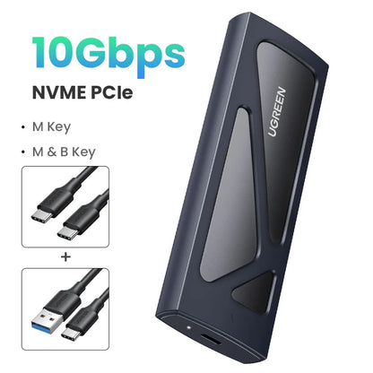 UGREEN M2 SSD Case – NVMe SATA Dual Protocol M.2 to USB Type C 3.1 Adapter, SSD Disk Box for PCIe NGFF & SATA SSD
