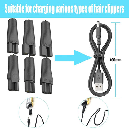 LISI 8-Pack 5V USB Power Cords — Replacement Charger for Hair Clippers, Beard Trimmers & Shavers