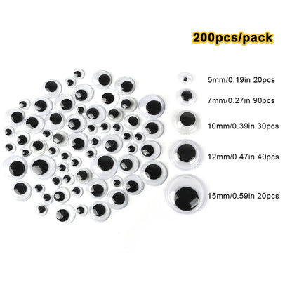 Self-Adhesive Googly Wiggle Eyes - 100/200/550PCS DIY Craft Scrapbooking Doll Toy Accessories