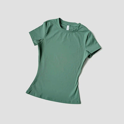 Women’s Seamless Yoga Top Short Sleeve Fitness T-Shirt – Gym, Running & Activewear Sports Shirt for Workout Comfort & Breathability