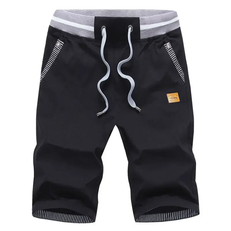 Men’s 2024 Summer Cotton Shorts – Casual Boardshorts with Drawstring Elastic Waist Beach Bermuda