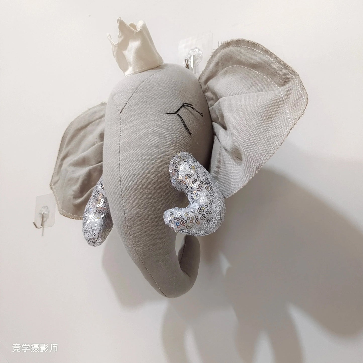 Handmade 3D Felt Animal Heads — Elephant & Swan Wall Hanging Decor for Nursery & Kids’ Bedroom