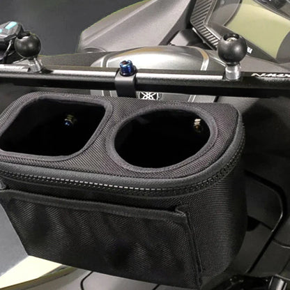 Yamaha NMAX/XMAX/TMAX Motorcycle Handlebar Cup Holder — Water Bottle Cage & Storage Bag for Scooters