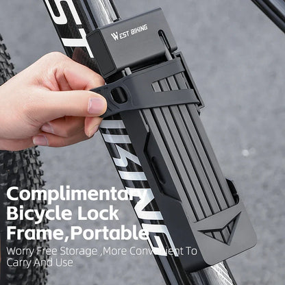 WEST BIKING Foldable Bike Lock – Heavy Duty Anti-Theft Chain Cable Padlock with 3 Keys for Bicycle & Motorcycle Security