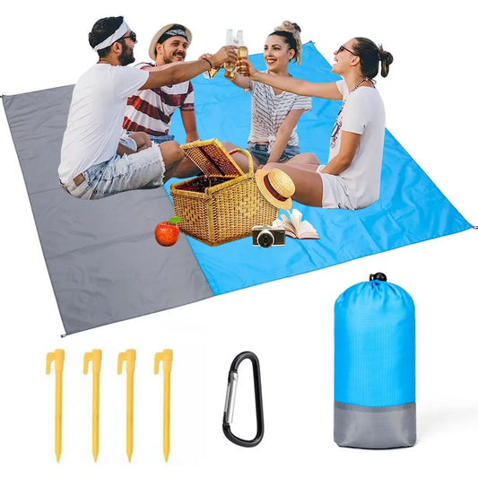 Beach Blanket Sandproof & Waterproof - 200x210cm Lightweight Picnic Mat for Travel, Hiking & Sports
