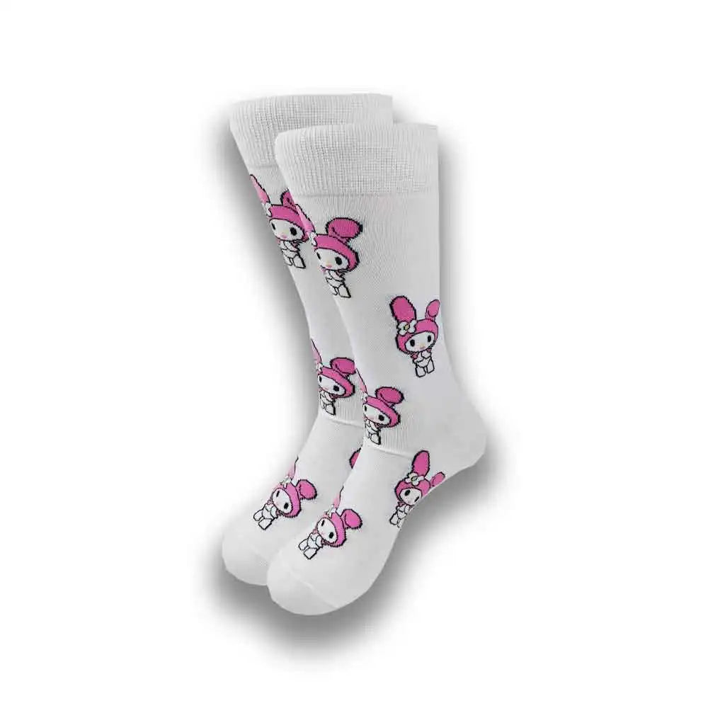 Men's Cartoon Character Crew Socks - Fun Novelty Cotton Casual Socks