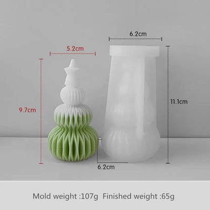 3D Origami Christmas Tree Silicone Mold — DIY Aroma Candle, Plaster & Gel Mold for Handmade Creative Holiday Decorations