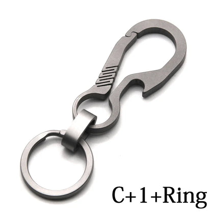 Titanium Key Chain - Lightweight Men’s EDC Quickdraw Carabiner Buckle Key Ring Outdoor Tool