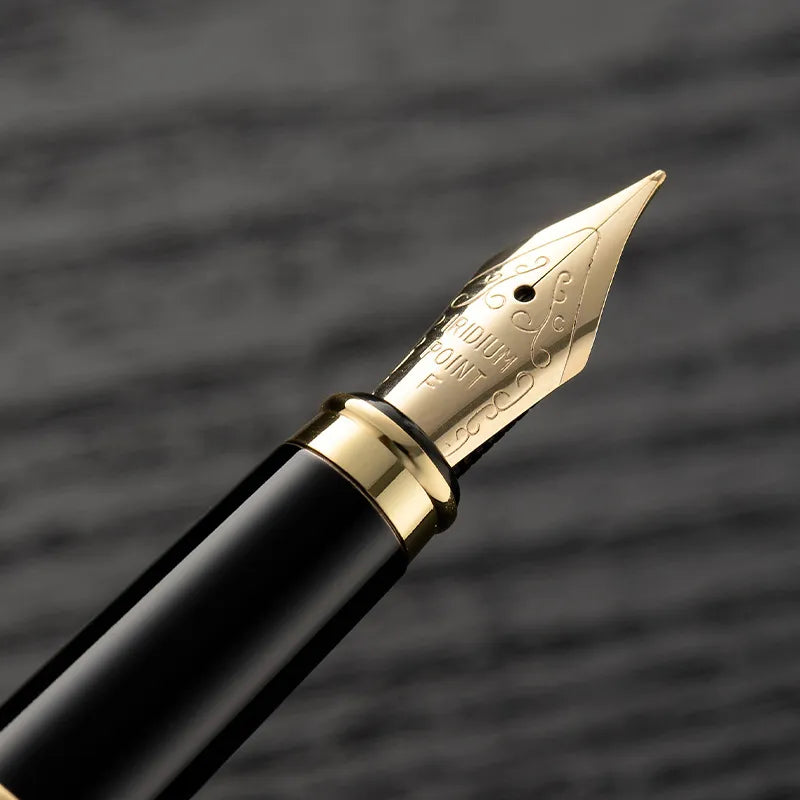 Golden Text Custom Engraving Fountain Pen | School Supplies 2024 Stationery | Men's Luxury Writing Office Metal Pen