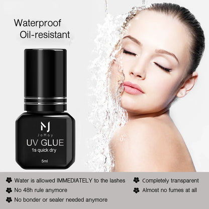 UV Eyelash Glue – Waterproof, Quick-Dry 1-Second Colorless & Odorless Eyelash Extension Adhesive