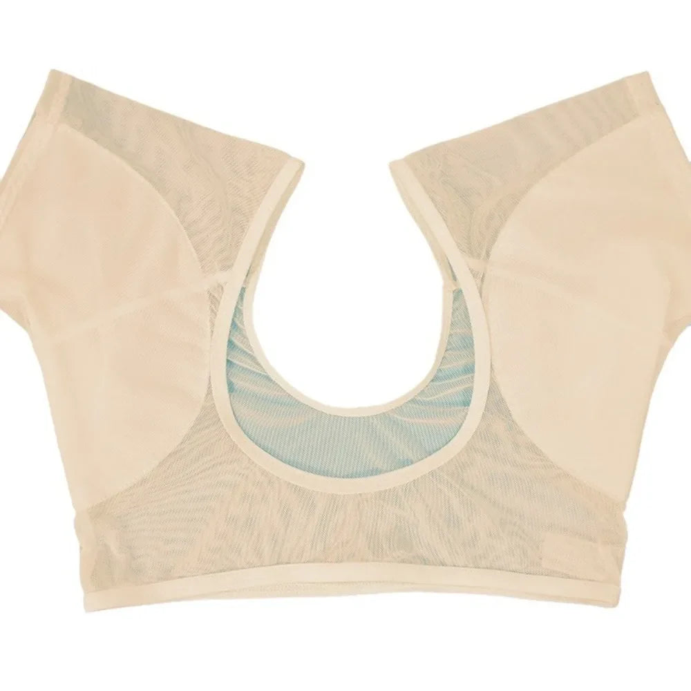 Breathable Sweat-Wicking Vest for Women – Slimming Mesh Cotton Underarm Pad, Sweat-Proof & Washable