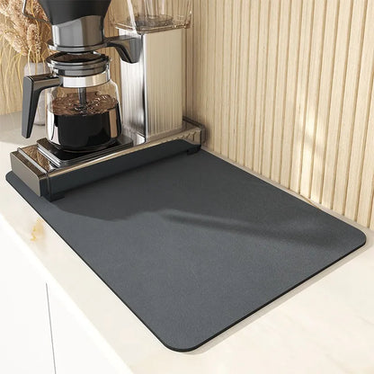 Super Absorbent Large Kitchen and Bathroom Draining Mat - Antiskid Dish Drying Pad for Quick Dry - Tableware Mat with Excellent Absorption