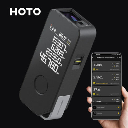 HOTO Smart Laser Measure Pro, LED Display Digital Laser Tape Measuring Tool, Rechargeable Rangefinder Ruler
