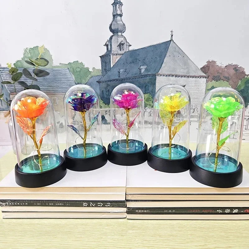 Artificial Eternal Rose Flowers with LED Light – Valentine’s Day Gift for Girlfriend, Wedding & Christmas Decor