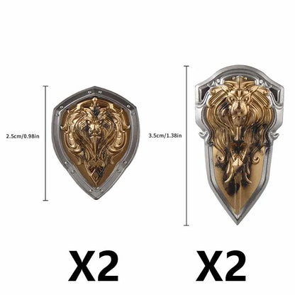 Medieval Figure Weapons Building Blocks Kit – King Sword, Lion Shield, Trident & Double-Edged Axe Battle Toy