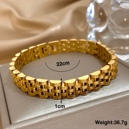 Greatera Five-Layer 10mm Beaded Bracelet – Two-Tone Stainless Steel Watch Chain Bangle Jewelry for Men & Women