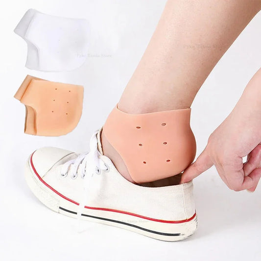Silicone Heel Protector Pads — Moisturizing Inserts for Men & Women, Plantar Fasciitis, Blisters, and Cracked Foot Relief