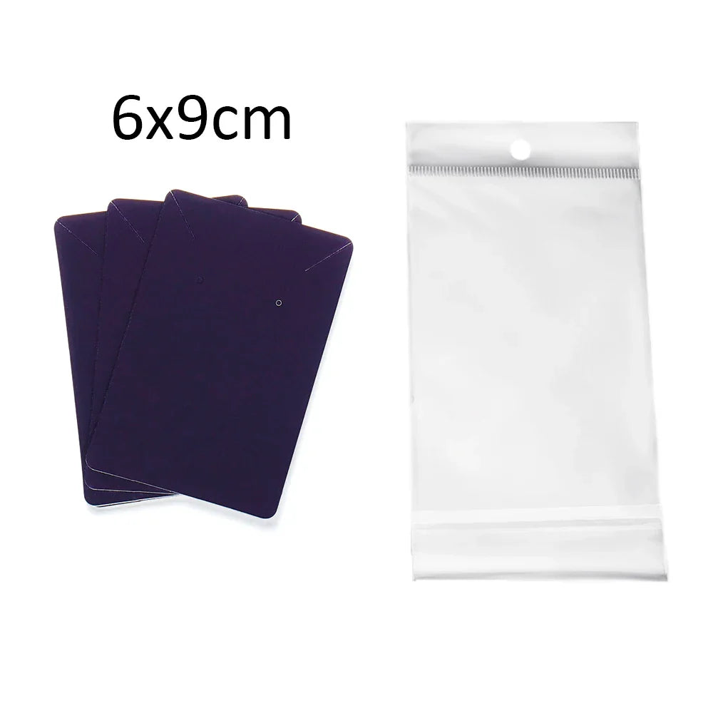 50 Sets Earring & Necklace Display Cards with Self-Seal Kraft Paper Bags – DIY Jewelry Packaging