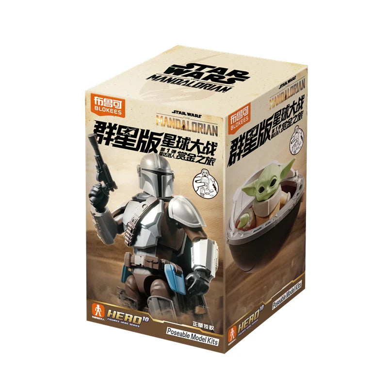 BLOKEES GV01 Star Wars Mandalorian Action Figure – Mando Djarin, Grogu, Boba Fett & Stormtrooper Collectible Toy Gift