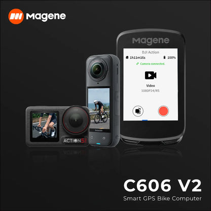Magene C606V2 GPS Bike Computer – Touchscreen Cycling Speedometer with WiFi, Bluetooth, ANT+, Navigation, Climb & Odometer Functions