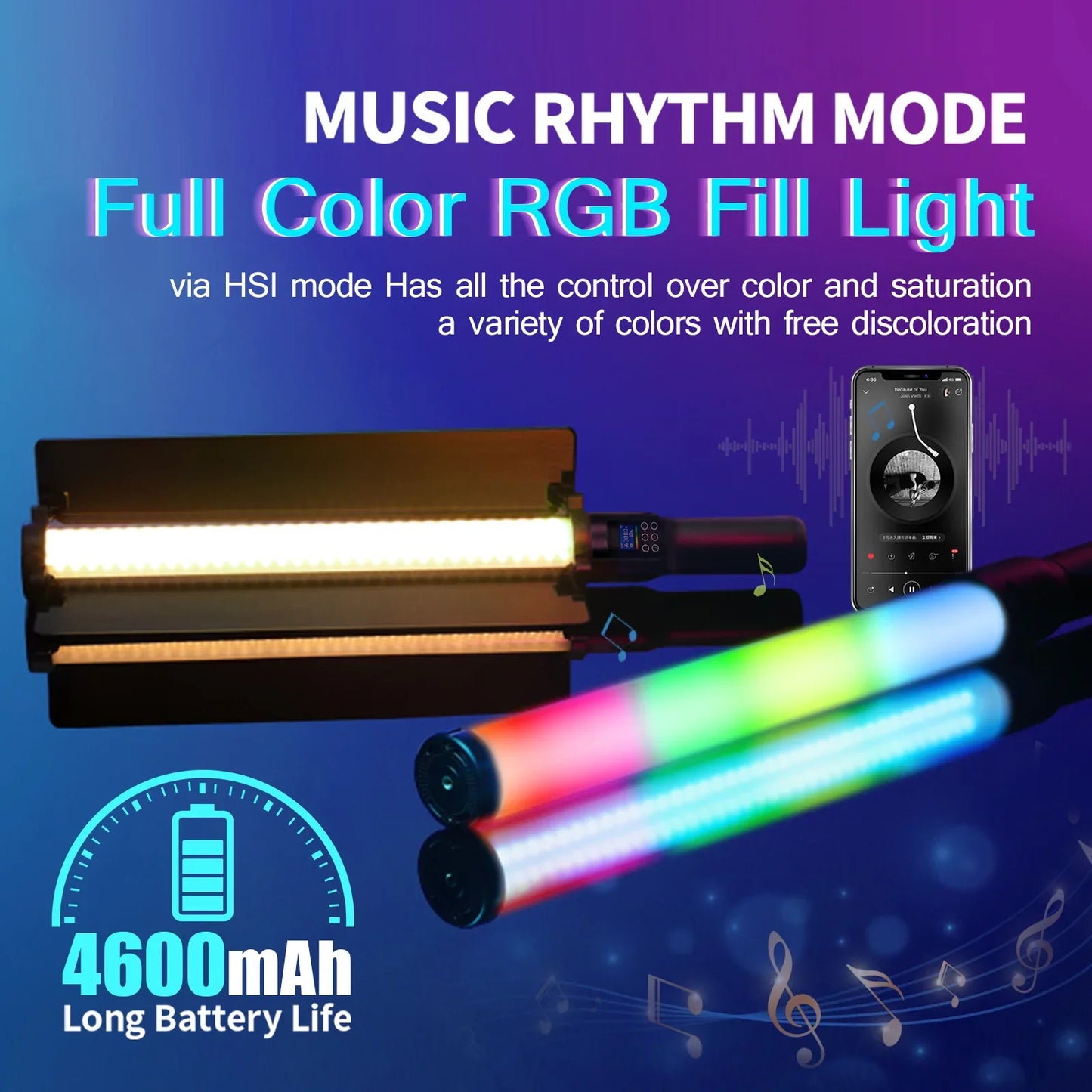 RGB Photography Video Light Stick – Colorful LED Wand with Tripod Stand for Party, Fill Light, and Speedlight