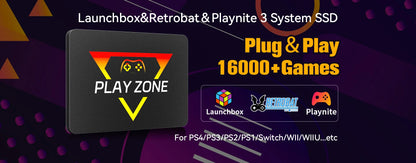 Launchbox 500GB Gaming Hard Drive Emulator for PS4, Switch, GameCube, PS3, PS2, Wii, WiiU with 3700+ 3D & AAA PC Games