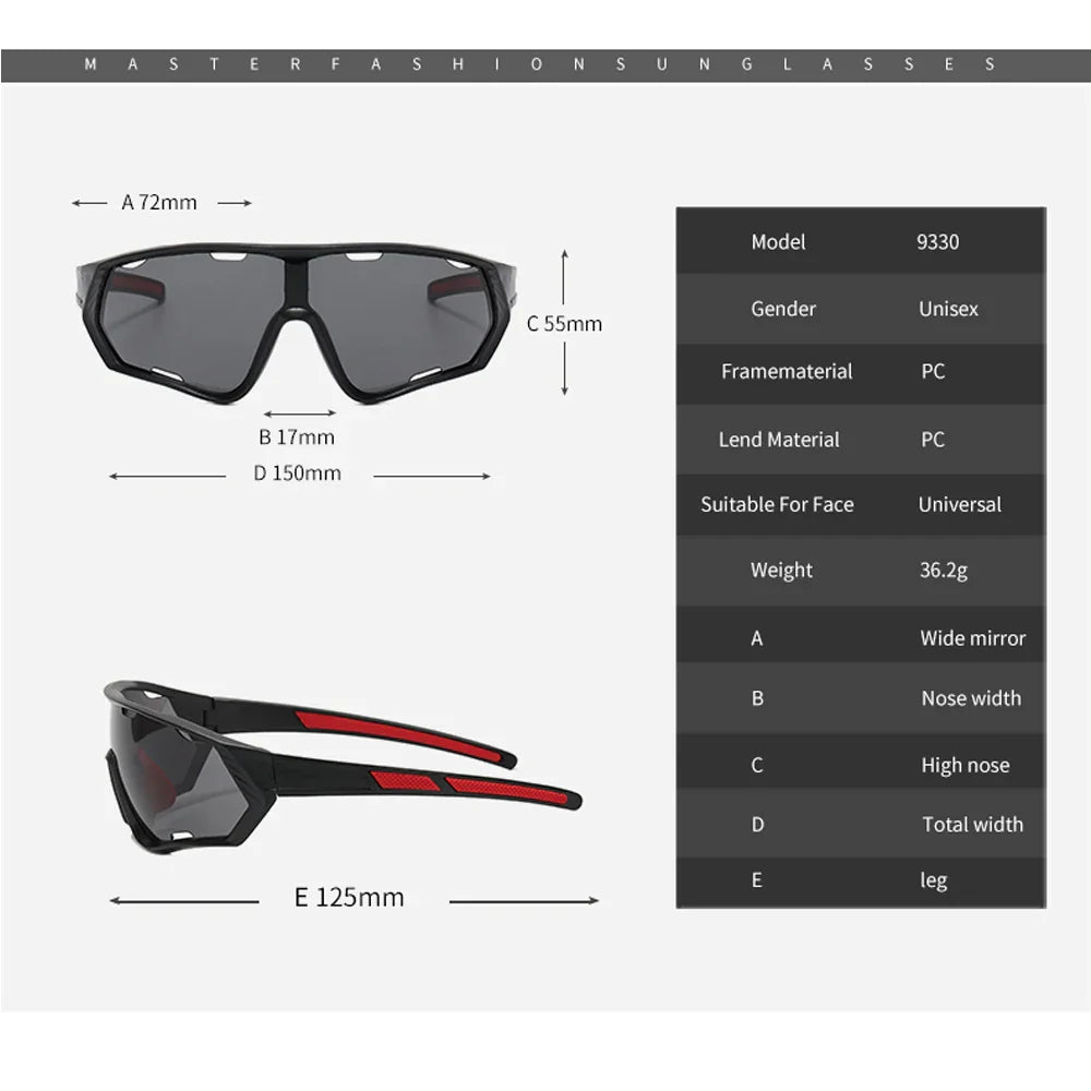 UV400 Cycling Sunglasses | Riding Glasses for Men & Women | Sports Eyewear for Bicycle Mountain Bike & Road Goggles