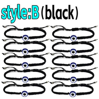 2/10PCS Lucky Red Rope Evil Eye Bracelets – Handmade Protective Wristbands for Men & Women