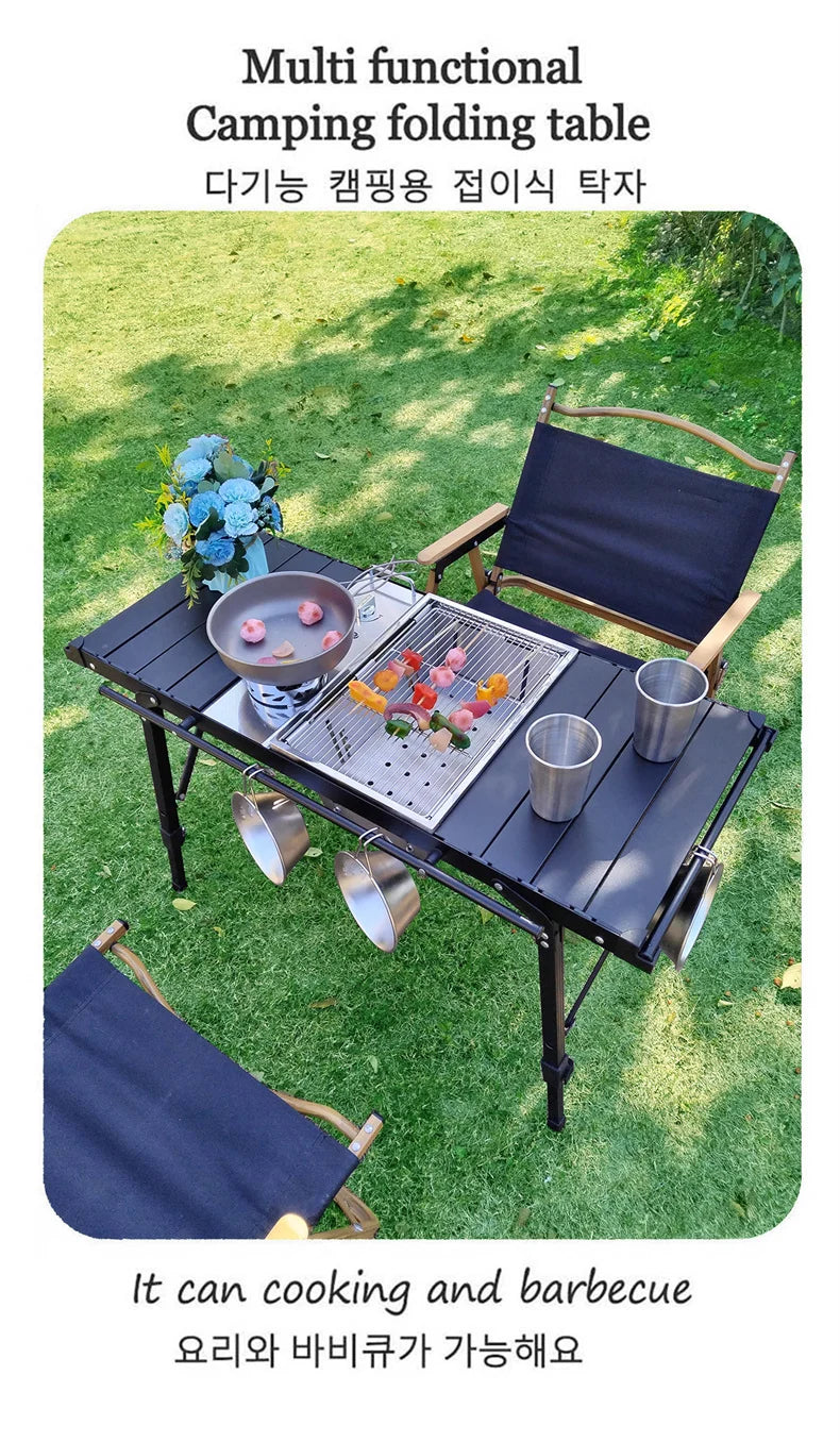Lohascamping Folding IGT Table – Lightweight Portable Roll Table with Adjustable Legs for BBQ, Desktop Burner & Backpacking