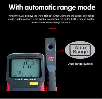 UNI-T UT385 Laser Power Meter - Precision Laser Power Analyzer with Data Logger & Split Sensor Design