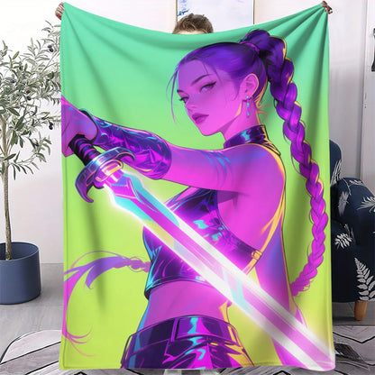 K-Pop Demon Hunters Flannel Blanket – 31 Styles Anime Throw for Home, Travel & Camping Fan Gift