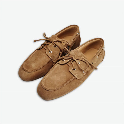 QUTAA 2025 Women’s Fashion Flats — Cow Leather Spring Ballet Loafers, Lace-Up Round Toe Casual Shoes, Sizes 34-41