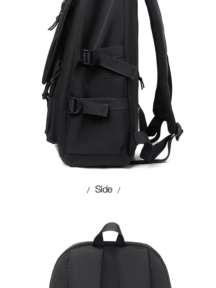 15 Inch Polyester Waterproof Men’s Backpack – Simple, Fashionable Student & Couple Computer Bag