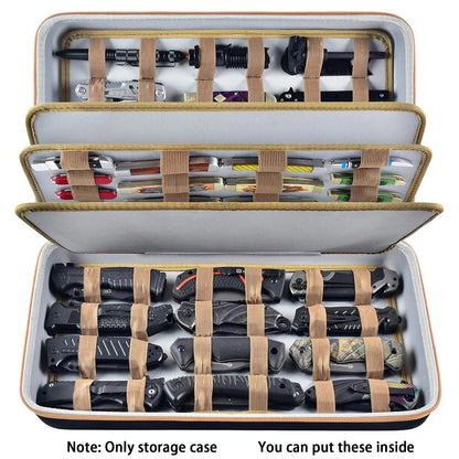 Knife Display Case – Storage Box for 64+ Pocket & Folding Knives, Butterfly Knife Organizer Holder for Collection
