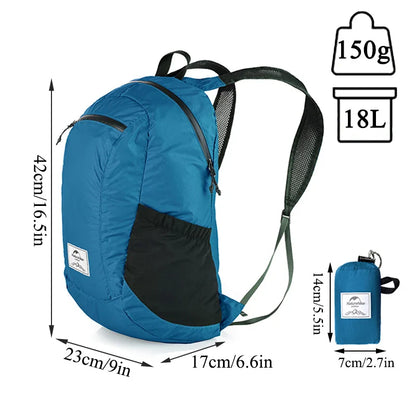 Naturehike 18L Hiking Backpack - Ultralight, Foldable, Waterproof Travel Bag for Men & Women, Outdoor Camping Small Backpack