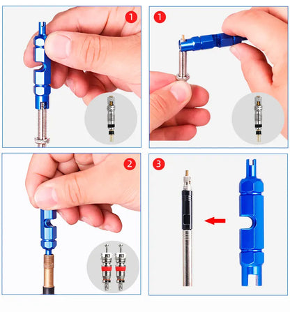 Deemount 2PCS Bicycle Tubeless Schrader Valves — Brass Core CNC Anodized MTB & Road Bike Rim Nipple