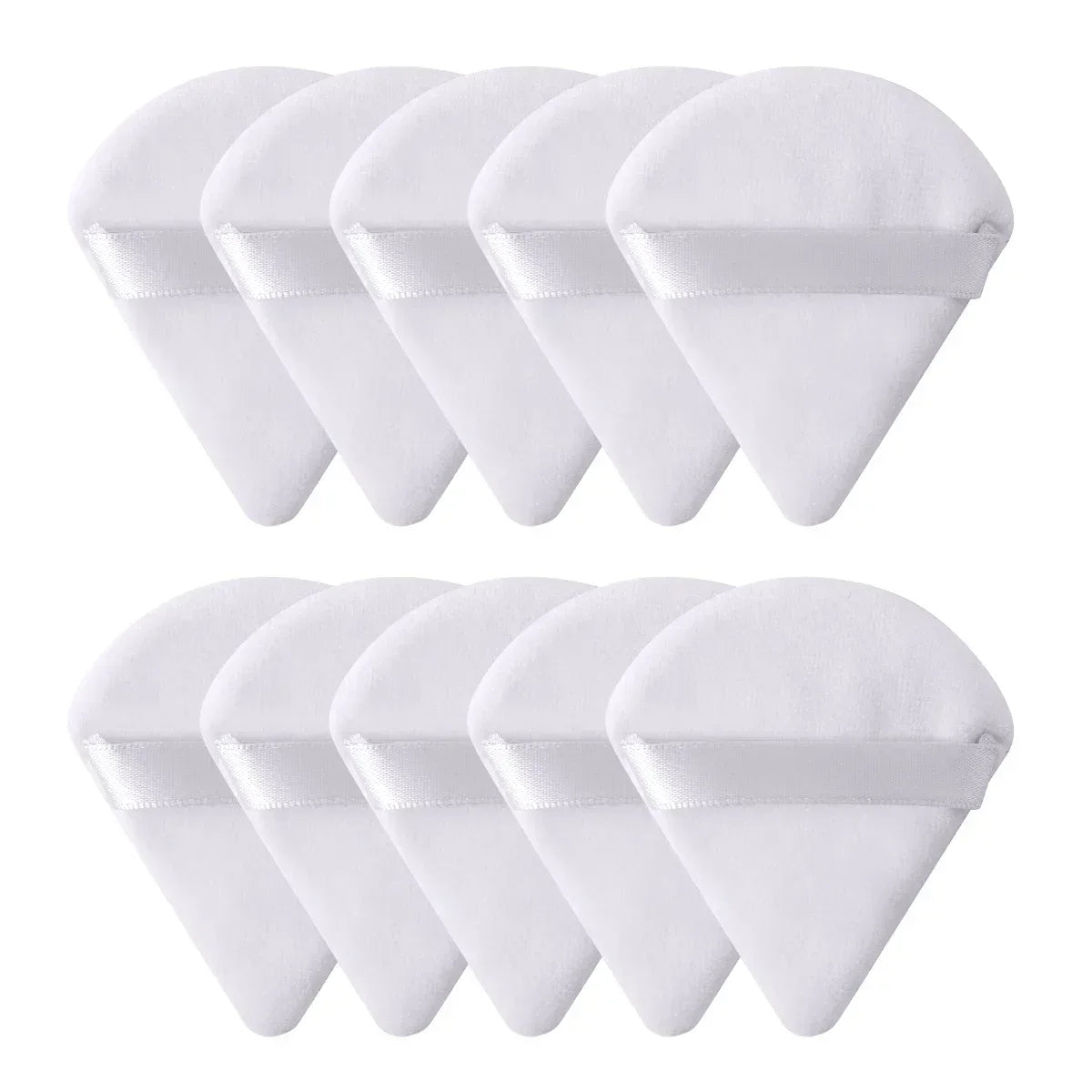 10/20PCS Triangle Velvet Powder Puffs – Mini Face Makeup Sponges, Washable & Lightweight Cosmetic Tools