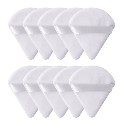 10/20PCS Triangle Velvet Powder Puffs – Mini Face Makeup Sponges, Washable & Lightweight Cosmetic Tools