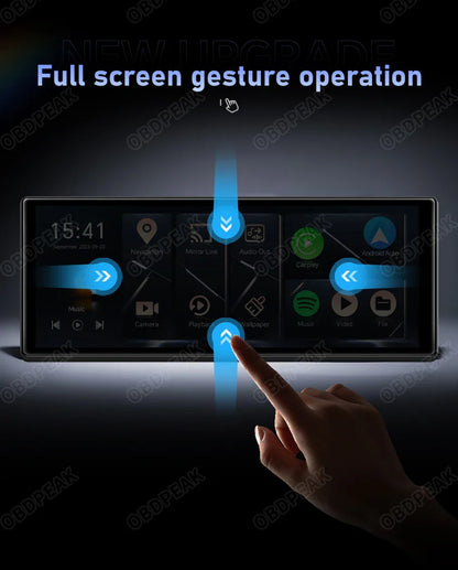 K60 Pro 11.3" Dash Cam — Android 14 AI Screen with 4G+64G, WiFi, GPS, CarPlay & Android Auto Rearview Mirror Recorder