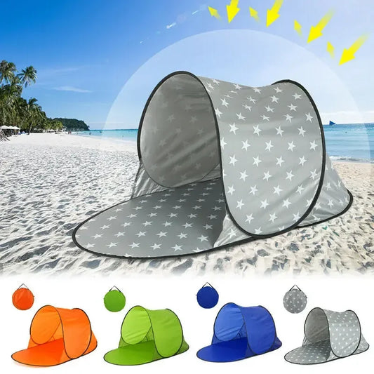 Enjoy the Sun Safely with UV-Proof Beach Tent - Automatic Instant Pop-Up Sunshelter for Baby and Kid, Portable Water-Resistant Camping Sun Shelter