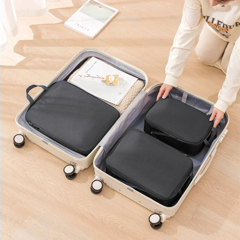 3pcs Travel Packing Bag Set | Compressible Waterproof Nylon Organizer for Suitcase, Luggage, Portable