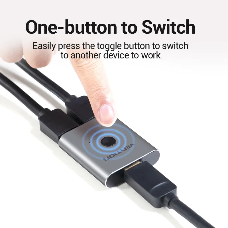 Vention HDMI Switcher 4K 60Hz Bi-Directional - 2.0 HDMI Switch 1x2/2x1 Adapter, Compatible with PS4/5, Xiaomi TV Box, 8K HDMI 2.1 Splitter