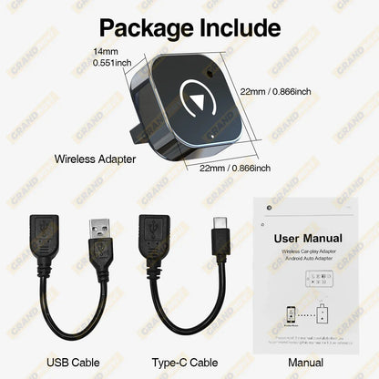 Wireless CarPlay & Android Auto Adapter — USB Smart Mini Box, Plug & Play, Universal for VW, Toyota, Nissan, Honda, Ford, Benz