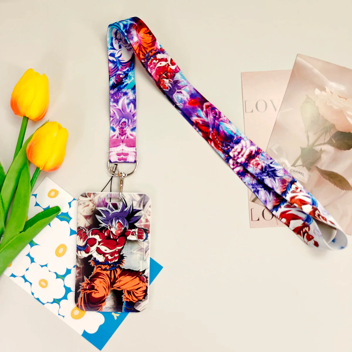 Japanese Anime Credential Holder Lanyard for Key, Card Badge, Gym Keychain Accessories