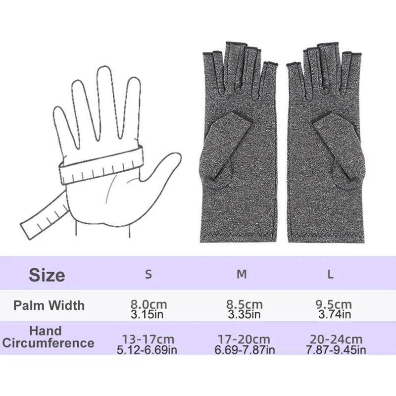 1 Pair of Fingerless Compression Gloves for Hand Discomfort Relief