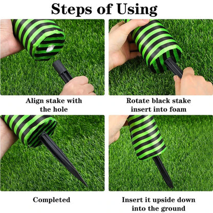 2pcs Halloween Witch Leg Yard Stakes - Evil Witch Outdoor Garden Lawn Decor & Party Decoration Props
